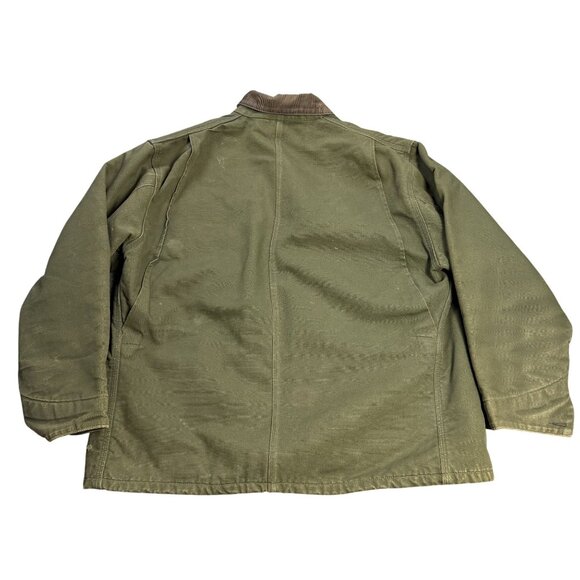 Vintage Carhartt CB104 Olive Green 50 USA 2X Work chore Jacket Blanket Lined Coa - Picture 4 of 16